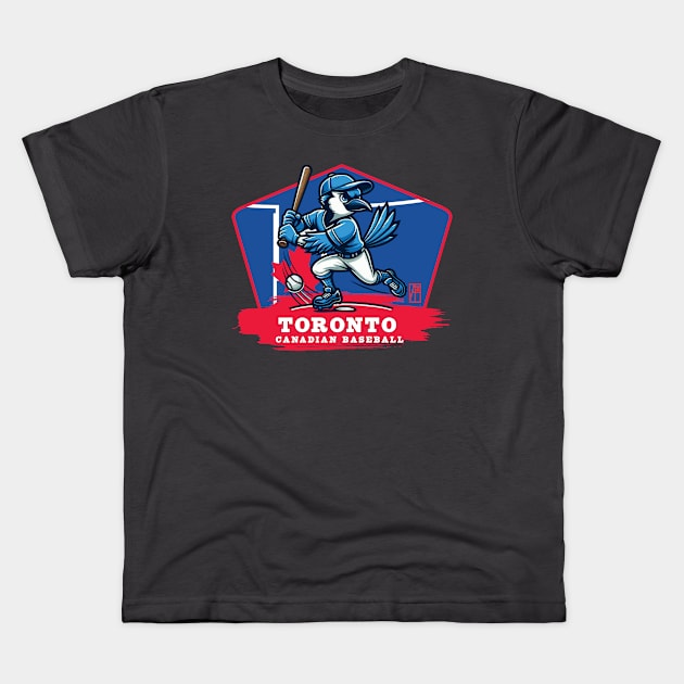 USA - Canadian BASEBALL - Toronto - Baseball mascot - Toronto baseball Kids T-Shirt by ArtProjectShop